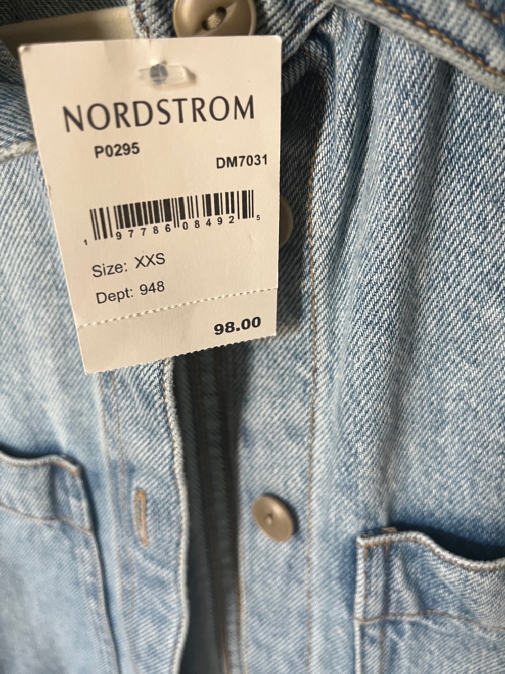 NWT Madewell Light Blue Denim Shirt Jacket Xxs - Picture 3 of 6